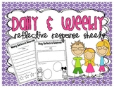 Daily & Weekly Reflective Response Sheets