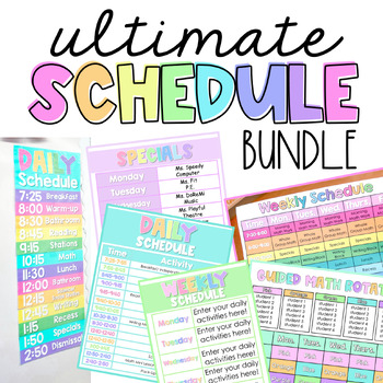 Preview of Schedule Bundle | Daily & Weekly Templates | Small Group Schedule | Editable