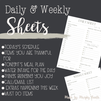 Preview of Daily & Weekly Sheets