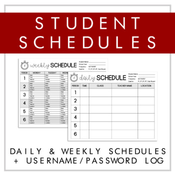 weekly college schedule template
