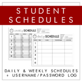 Daily & Weekly Student Class Schedule Templates