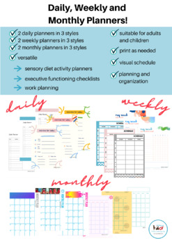 Daily, Weekly and Monthly Activity Organizer