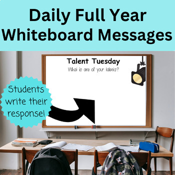 Preview of Daily Whiteboard Messages - Morning Messages FULL YEAR