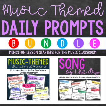 Preview of Daily Whiteboard Prompts for the Music Classroom BUNDLE