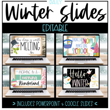 Preview of Daily | Winter | PowerPoint | Google | Slides | Slideshow Template | Editable