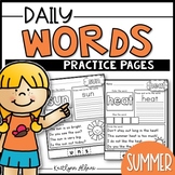 Daily Word Practice Pages - Summer
