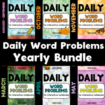 Preview of Daily Word Problems | Story Problems & Problem Solving | YEAR BUNDLE