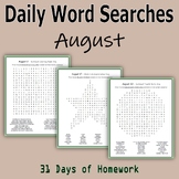 Daily Word Searches for August