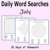 Daily Word Searches for July