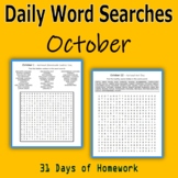 Daily Word Searches for October