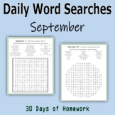 Daily Word Searches for September