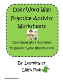 Daily Word Wall Activity Practice Worksheets