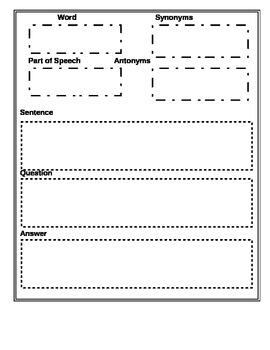 Preview of Daily Word Work Record Sheet