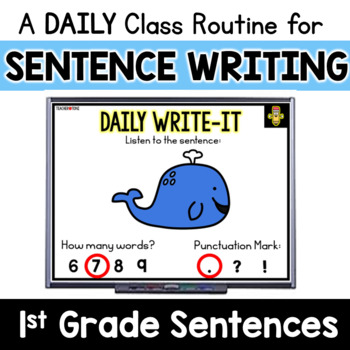 Preview of First Grade Sentence Writing Activity: Daily Sentence Practice with Phonics