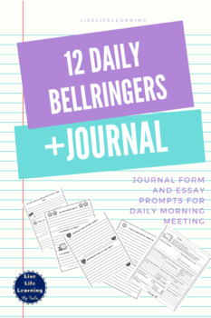 Preview of Daily Bellringers - Writing Activity with NOPREP Journal Page and 10 Prompts