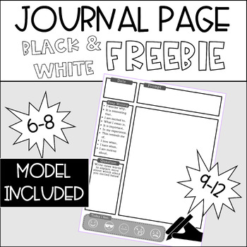 Preview of Daily Writing Journal Page | Digital or Printable | Middle/High School
