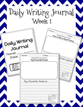 Daily Writing Journal- Week 1 by Play Learn and Grow- Growing through play