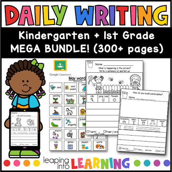 Preview of Daily Writing Journal for Kindergarten and First Grade | Writing Prompts