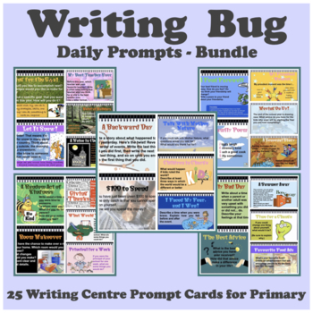 Preview of Daily Writing Motivation Prompts BUNDLE sets 1-5 suits Grades 2-5