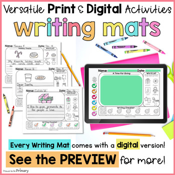 Writing Prompts Activities - December | Digital & Printable | Distance ...