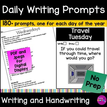 Preview of Occupational Therapy Daily Journal Writing Prompts for Full Entire Year No Prep