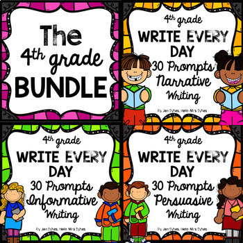Preview of Daily Writing Prompt Bundle 4th Narrative Informative Persuasive Journal Prompts