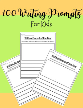 Preview of Daily Writing Prompt Workbook-100 Unique Writing Prompts! (With Cover)
