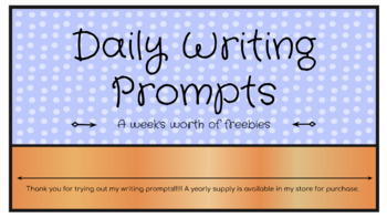 Preview of Daily Writing Prompts: A  Week of Freebies