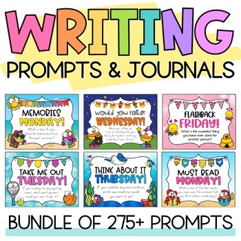 Preview of Daily Writing Prompts BUNDLE for August to May