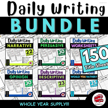 Preview of Daily Writing Prompts| Quick Writes BUNDLE |6 Genres| | 2nd, 3rd, 4th, 5th