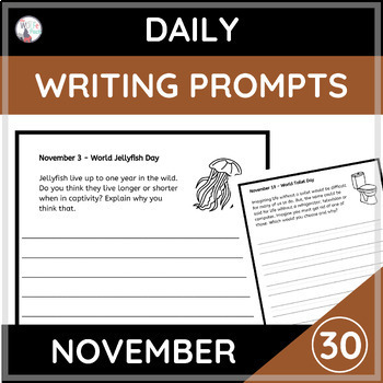 Preview of Daily Writing Prompts- Describe, Evaluate, Compare, Explain, Imagine- NOVEMBER