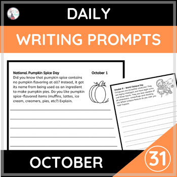 Preview of Daily Writing Prompts- Describe, Evaluate, Compare, Explain, Imagine- OCTOBER
