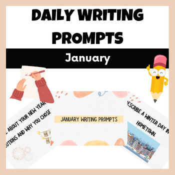 Daily Writing Prompts - January by Captivating Kids | TPT