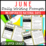 June 3rd 4th & 5th Grade Daily Writing Prompts, Sentence &
