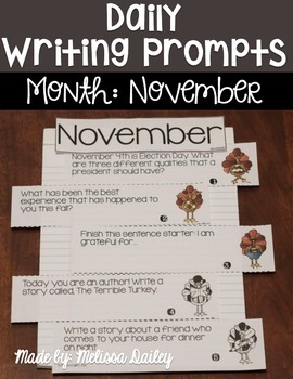 Daily Writing Prompts {November} by The Husky Loving Teacher | TpT