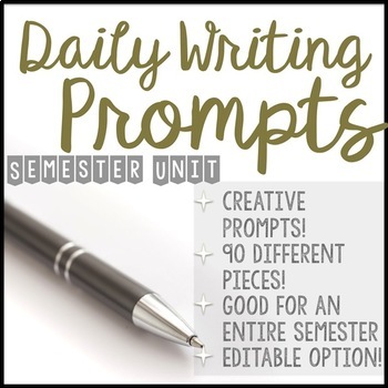 Daily Writing Prompts- SEMESTER EDITION - Part I by All Day ELA | TpT