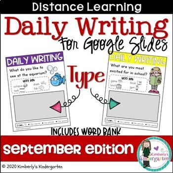 Preview of Daily Writing Prompts: September for Google Slides. Digital