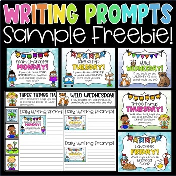 Preview of Daily Morning Writing Prompts and Journals FREEBIE