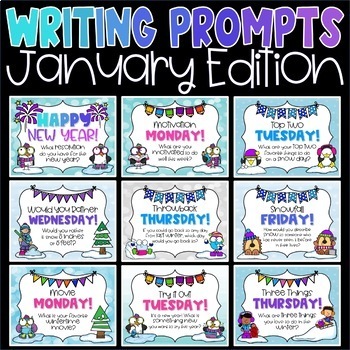 Daily Morning Writing Prompts and Journals for January by The Classroom ...
