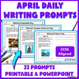 Daily Writing Prompts for April Spring Quick Write Journal