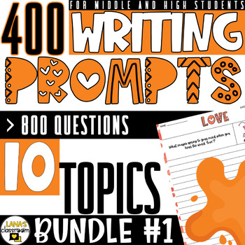 Preview of Daily Writing Prompts for ELA Middle and High School | BUNDLE#1