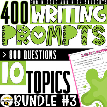 Preview of Daily Writing Prompts for ELA Middle and High School | BUNDLE#3