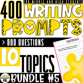 Preview of Daily Writing Prompts for ELA Middle and High School | BUNDLE#5