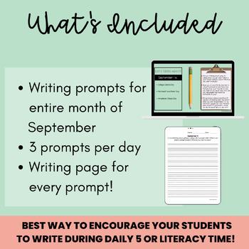 Daily Writing Prompts for September|Creative Writing Prompts | 3rd 4th ...