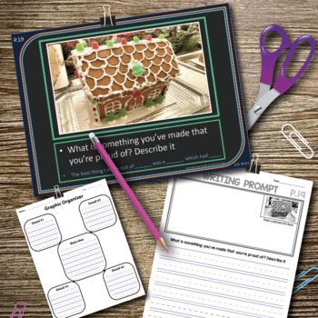 Preview of Daily Writing Prompts with Pictures & Adapted Paper & Special Education Writing