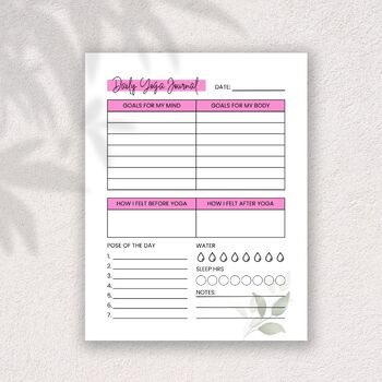 Daily Yoga Journal | Yoga Planner | Printable Journal by HillTract