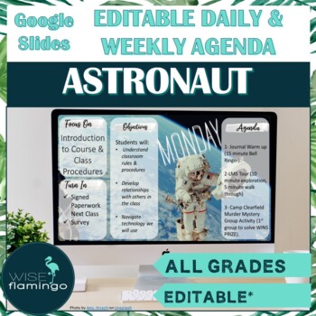 Preview of Daily and Weekly Agenda Slide Templates ASTRONAUT theme GOOGLE SLIDES