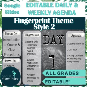 Preview of Daily and Weekly Agenda Slide Templates FINGERPRINTS 2 Theme GOOGLE SLIDES