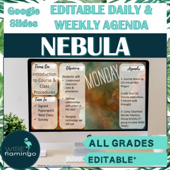 Preview of Daily and Weekly Agenda Slide Templates NEBULA theme  GOOGLE SLIDES