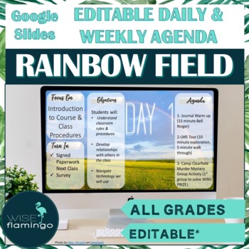 Preview of Daily and Weekly Agenda Slide Templates RAINBOW FIELD theme GOOGLE SLIDES